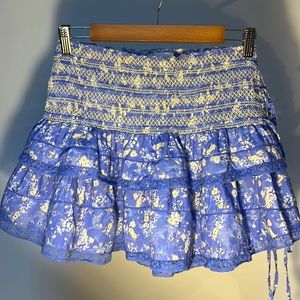 LoveShackFancy Skirt Blue Ruffle